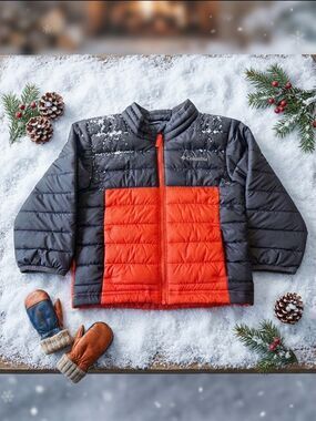 Columbia Puffer Jacket Orange and Gray Toddler 3T